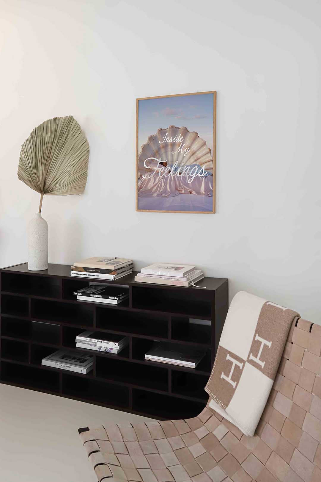 Schelp en bed – staande kleurrijke abstracte wanddecoratie van WallArtistic