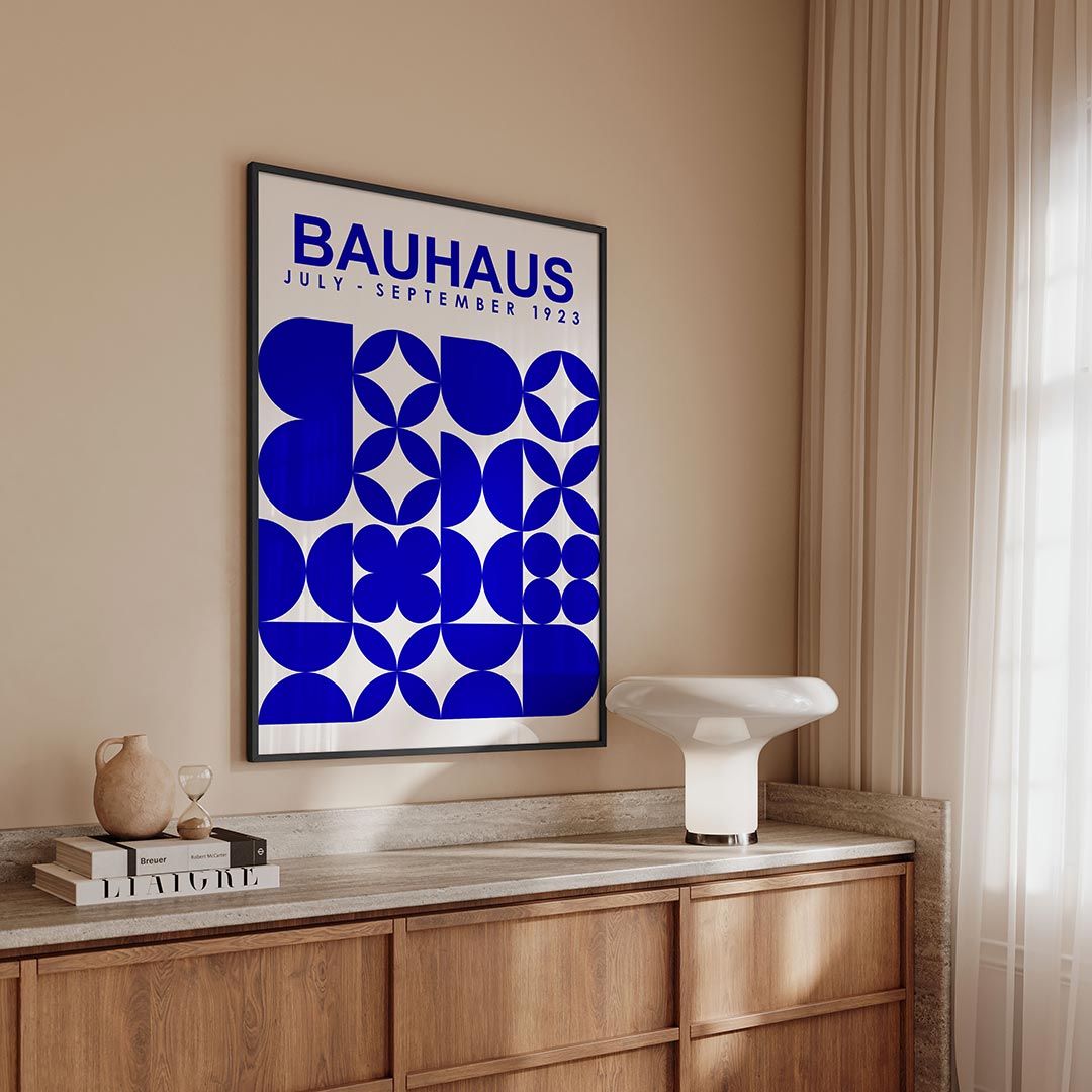 Vormen en vlakken – geometrische Bauhaus poster in staand formaat