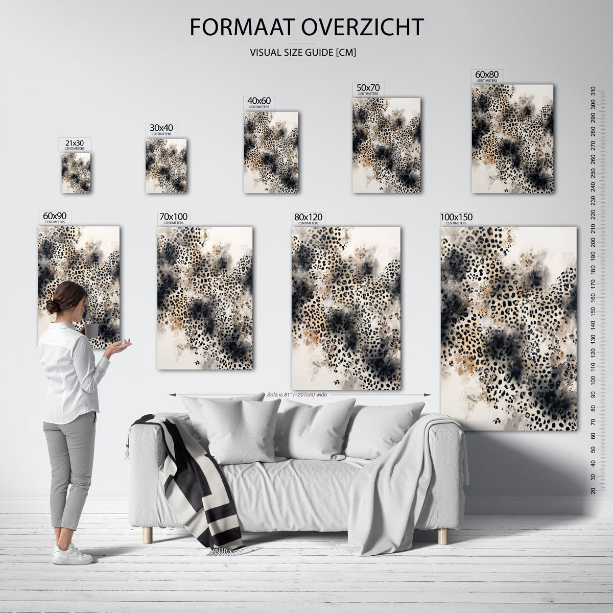 Luipaardpatroon – staande muurposter met safari thema
