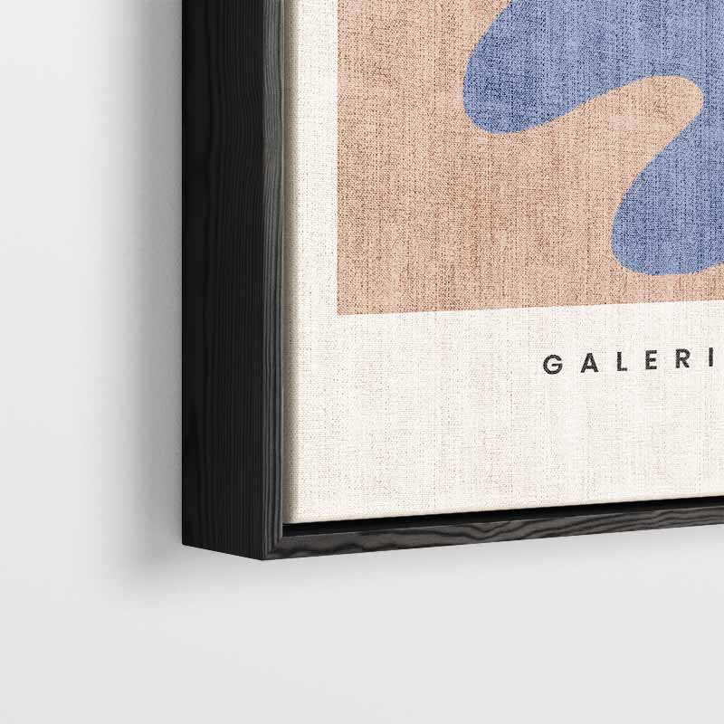 Blauwe Abstractie op Nude – dibond wanddecoratie in staand formaat