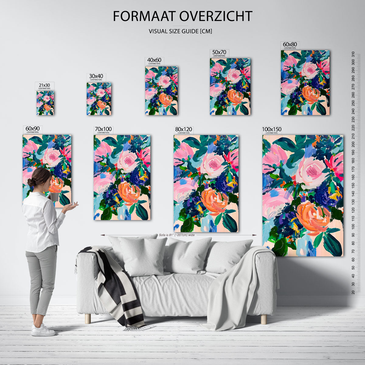 Bloemenpracht – staande muurposter met kleurrijke illustratie