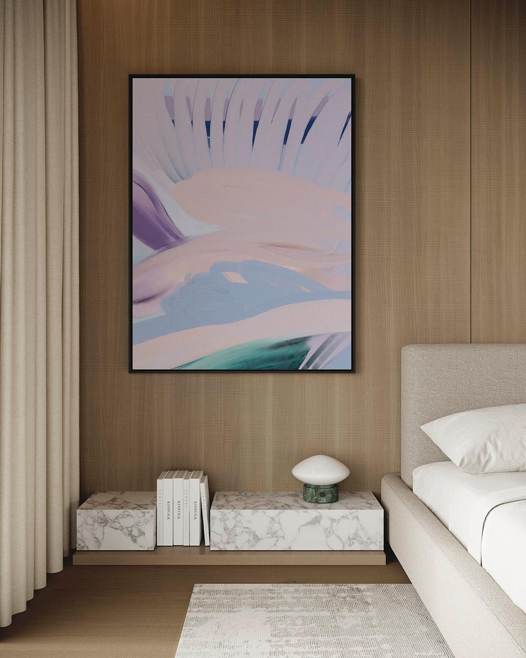 Vloeiende kleurencompositie – staand wanddecoratie kunstwerk