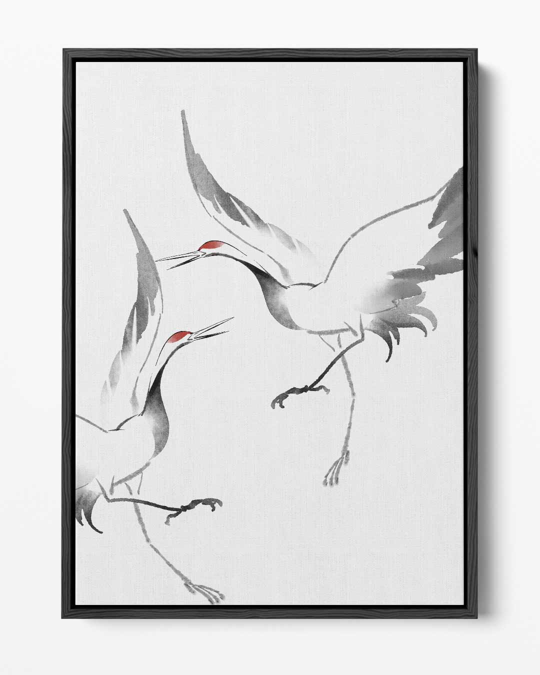 Elegante Kranen in Vlucht – portret kunstwerk als wanddecoratie