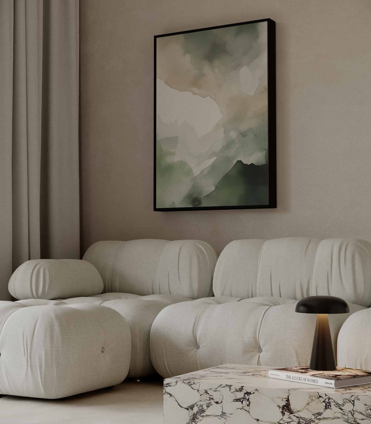 Natuurlijke Aardetinten Abstract – dibond wanddecoratie in staand formaat