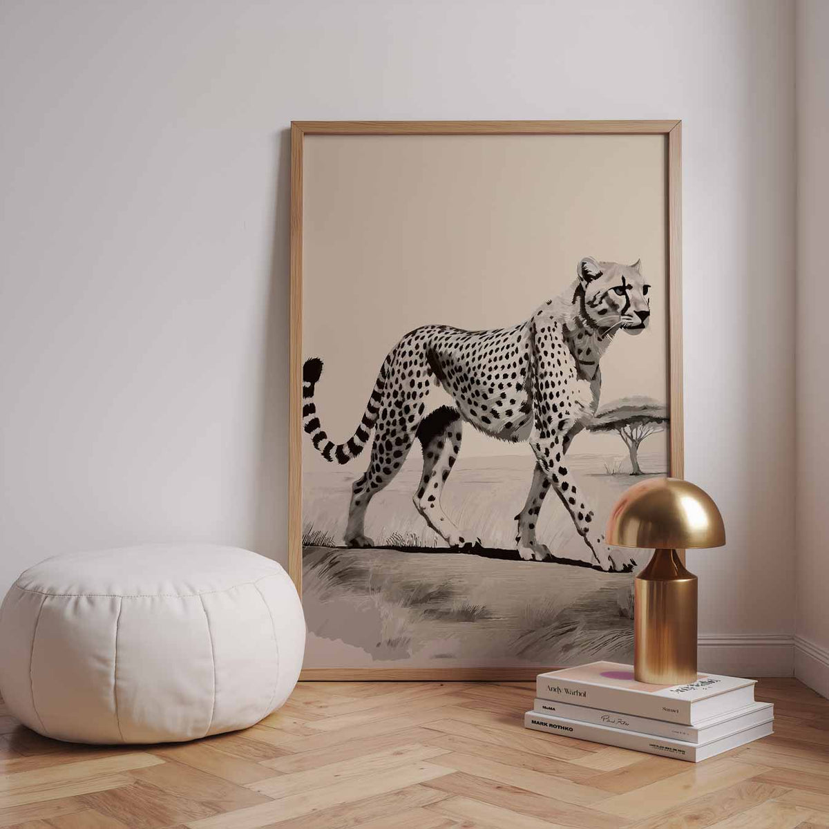 Elegante Cheetah In De Savanne – dieren poster in staand formaat