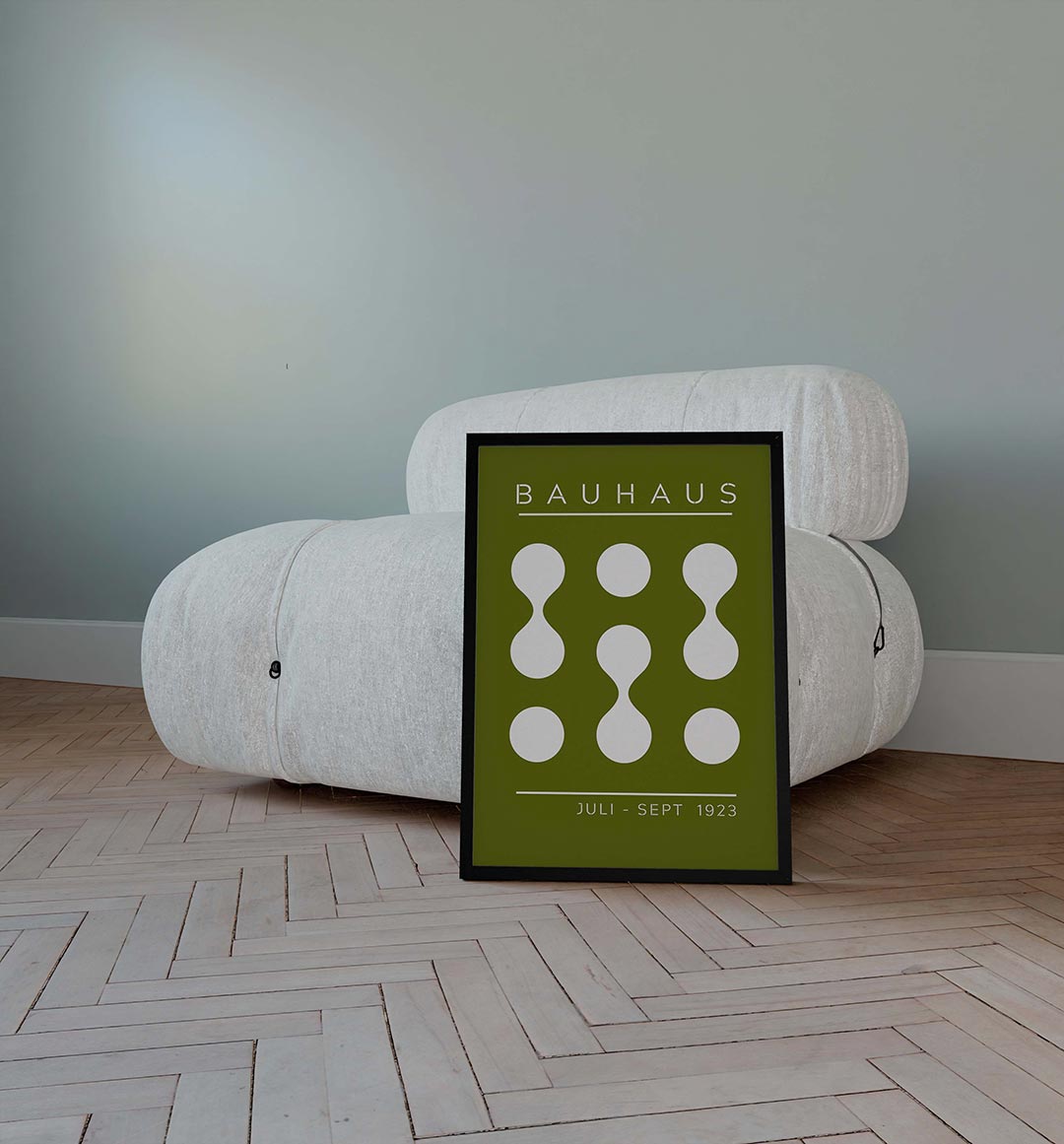 Vorm en ritme – geometrische poster in Bauhaus-stijl van WallArtistic