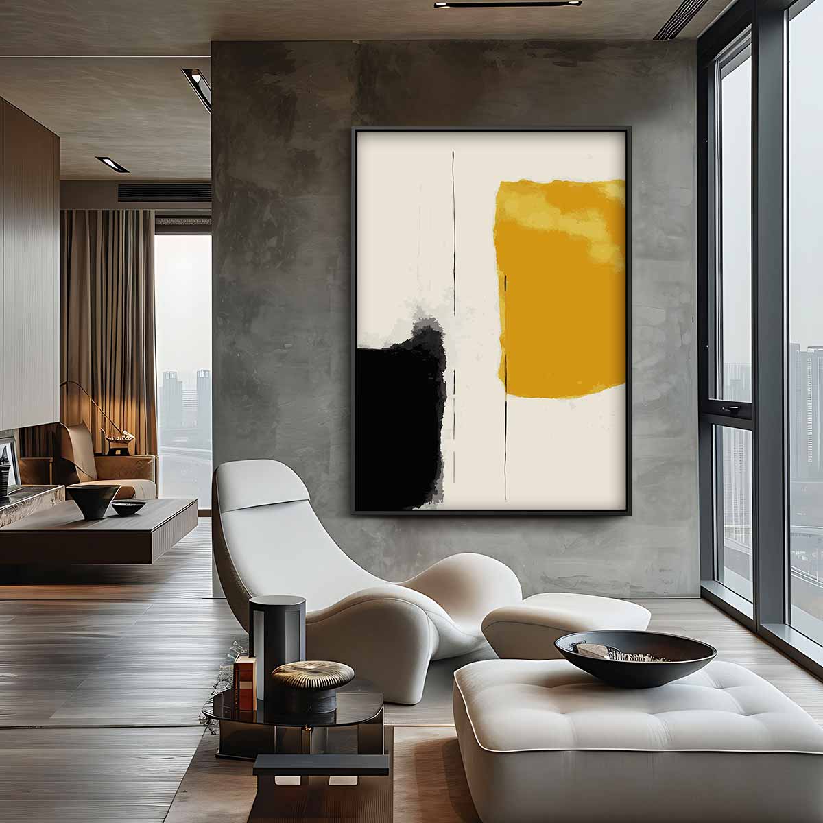 Abstracte Harmonie van Vormen – canvas wanddecoratie in portret formaat