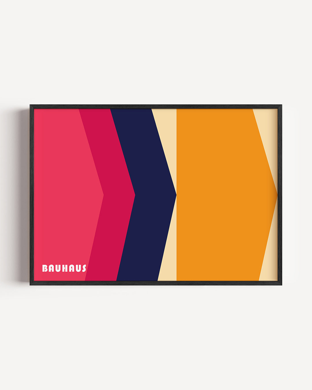 Vorm en kleurvlakken – liggende Bauhaus poster als wanddecoratie