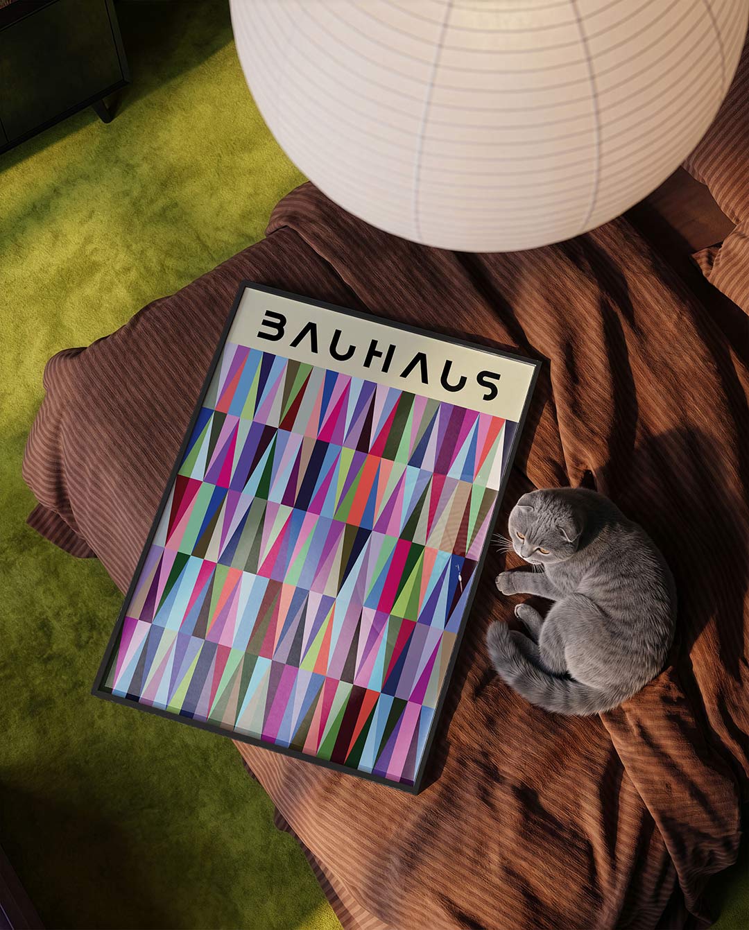 Vormritme en kleur – moderne Bauhaus wandkunst als poster