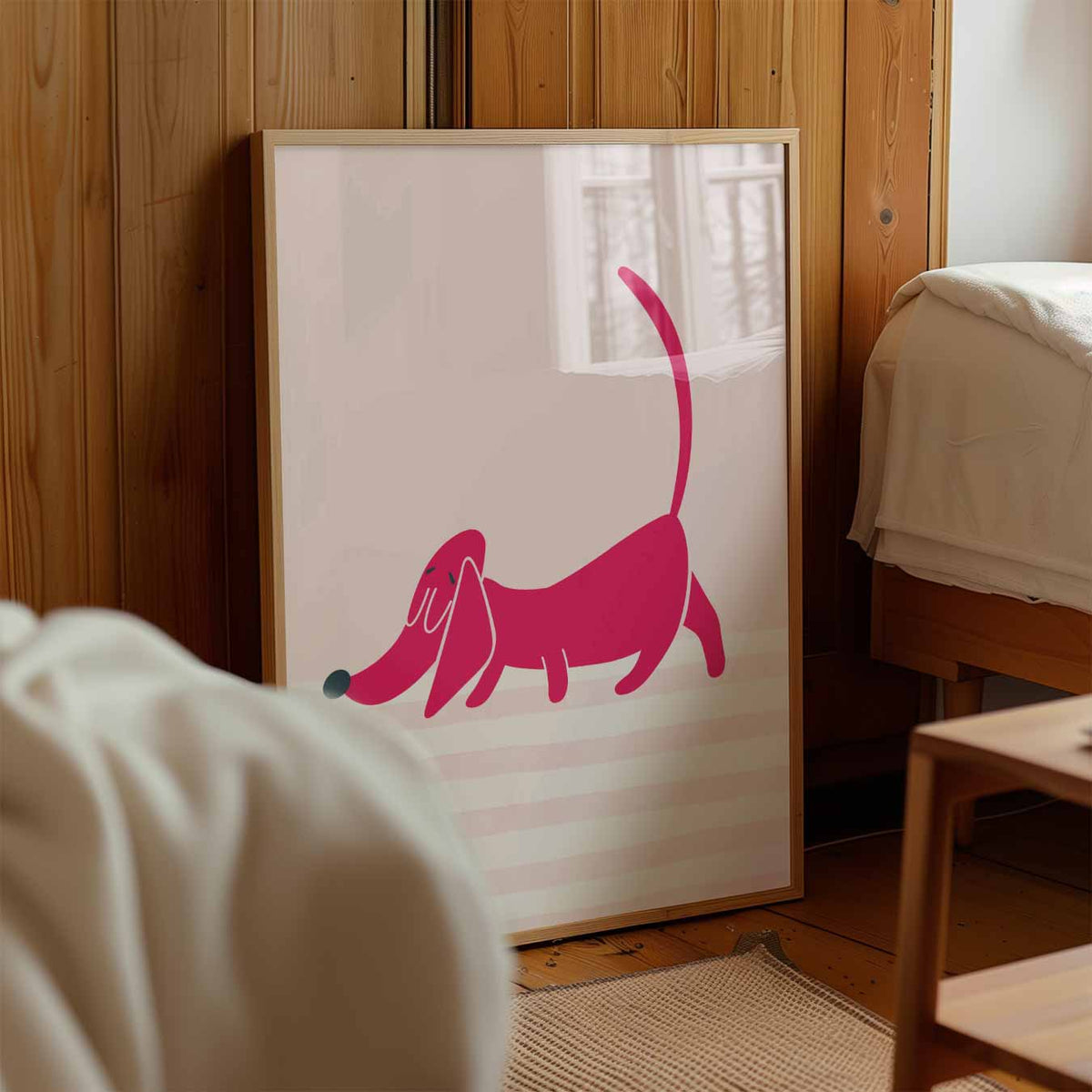 Vrolijke Teckel Illustratie – kinderposter in staand formaat