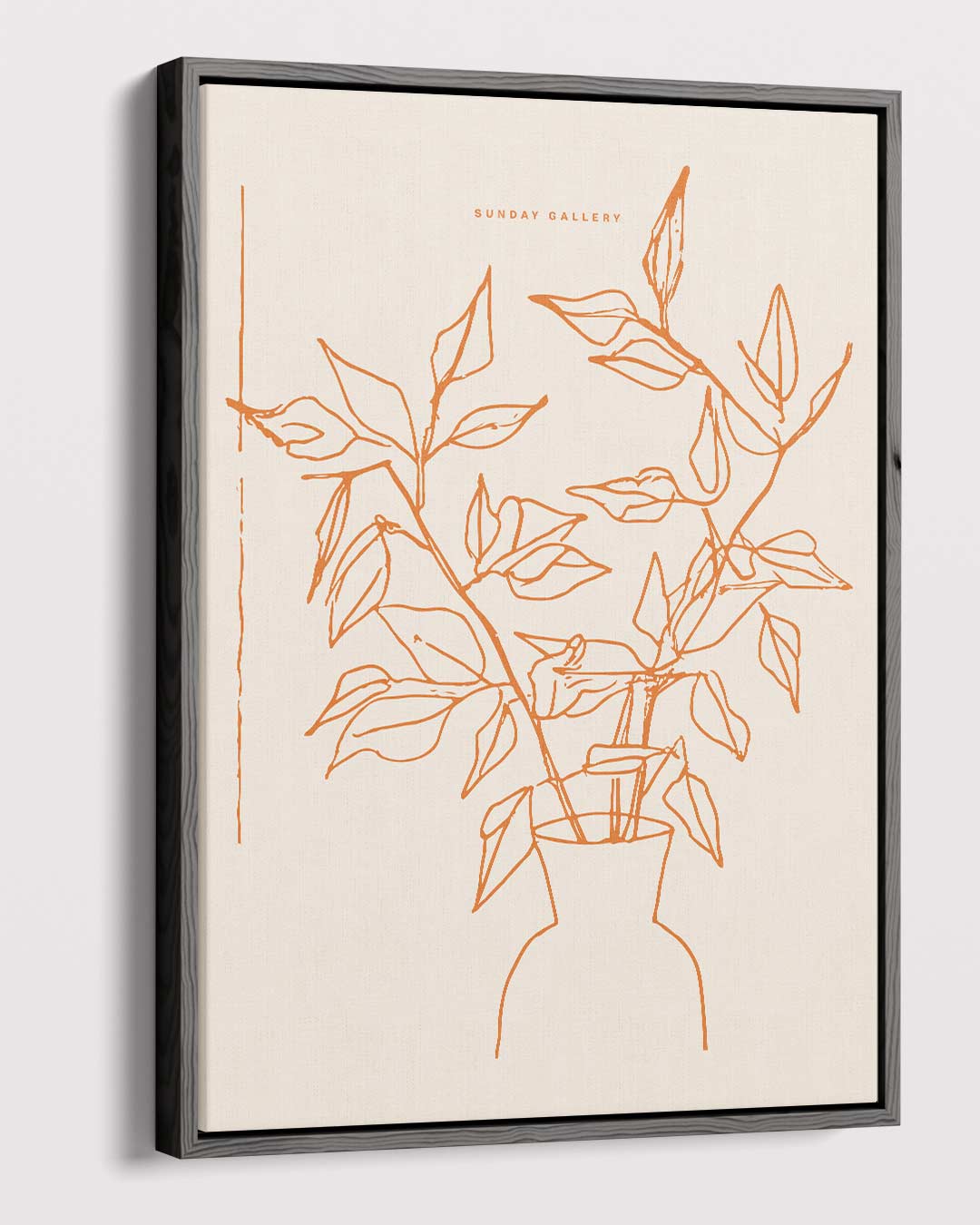 Lijntekening Bloemenvazen – dibond kunstwerk als wanddecoratie