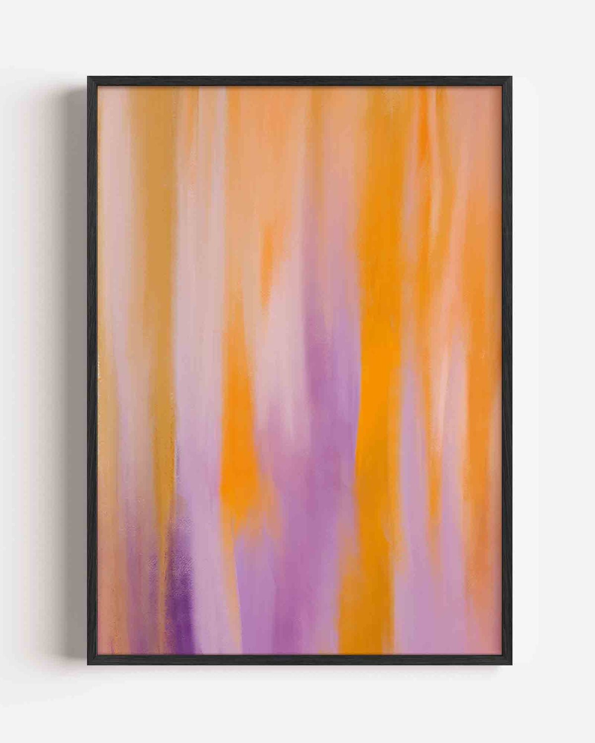 Abstracte oranje en paarse – Kunst & Design poster als staande wanddecoratie