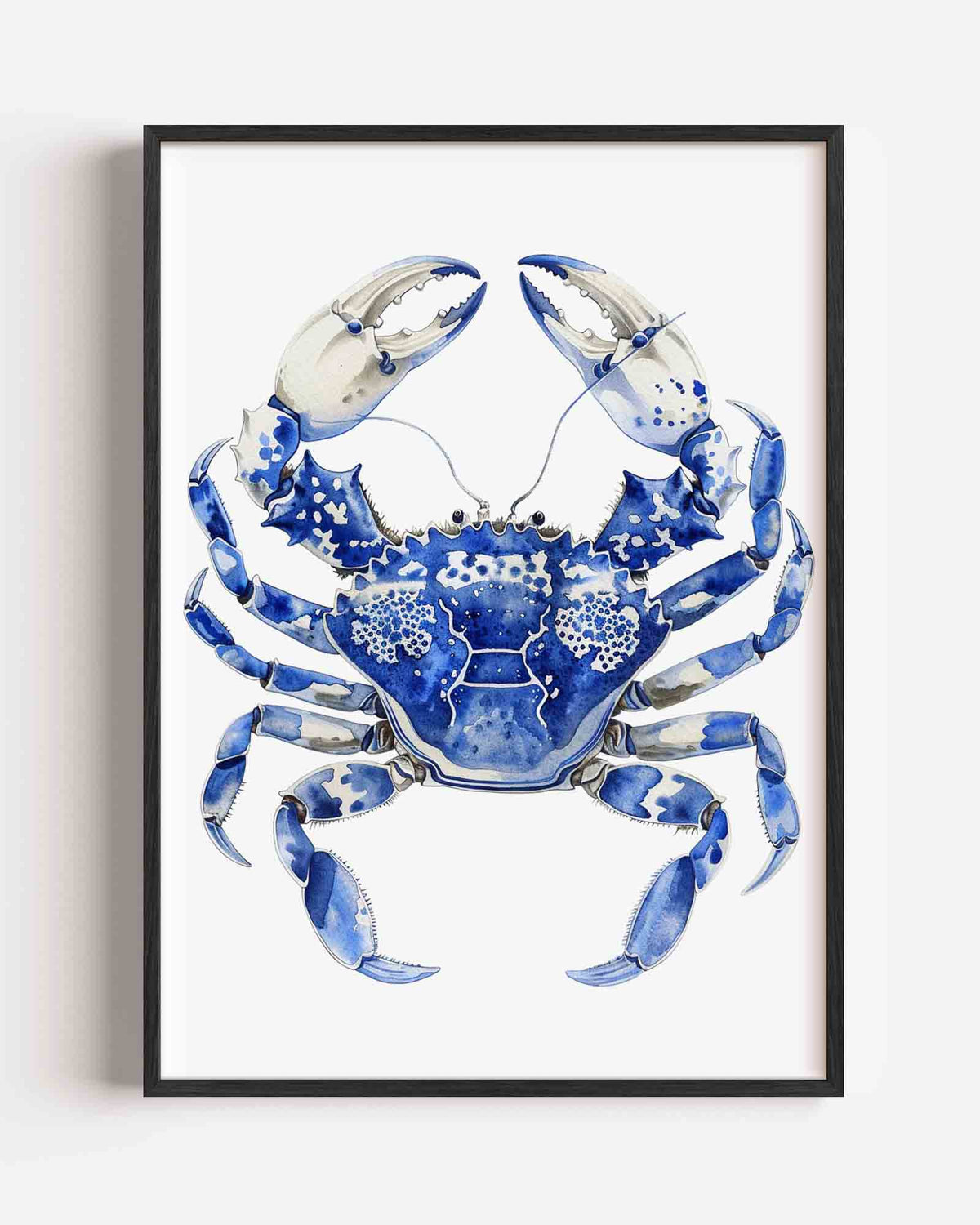 Blauwe krab – Delfts blauwe portret poster als wanddecoratie