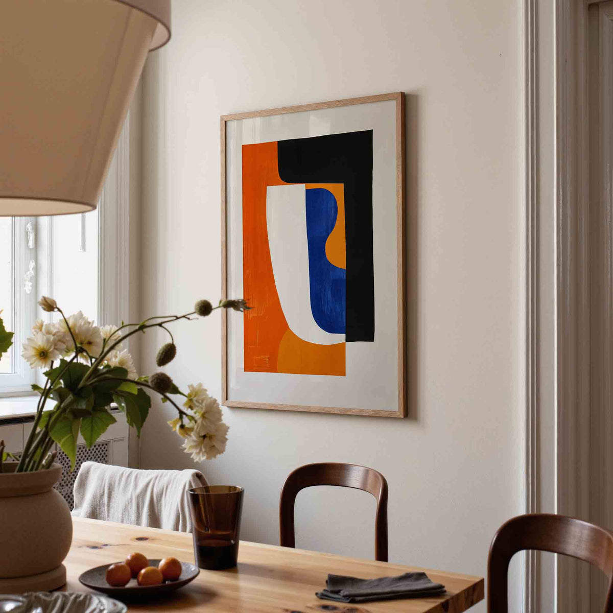 Abstracte vormen – eigentijdse illustratie poster in staand formaat