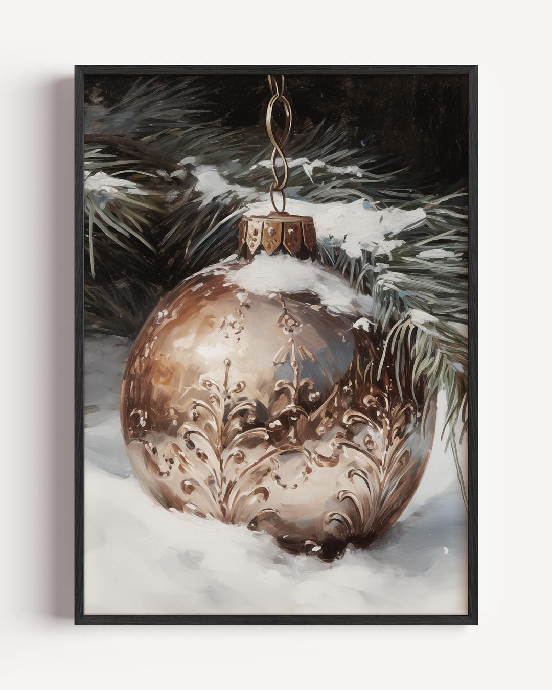 Sfeervolle Kerstbal – kerst portret poster als wanddecoratie