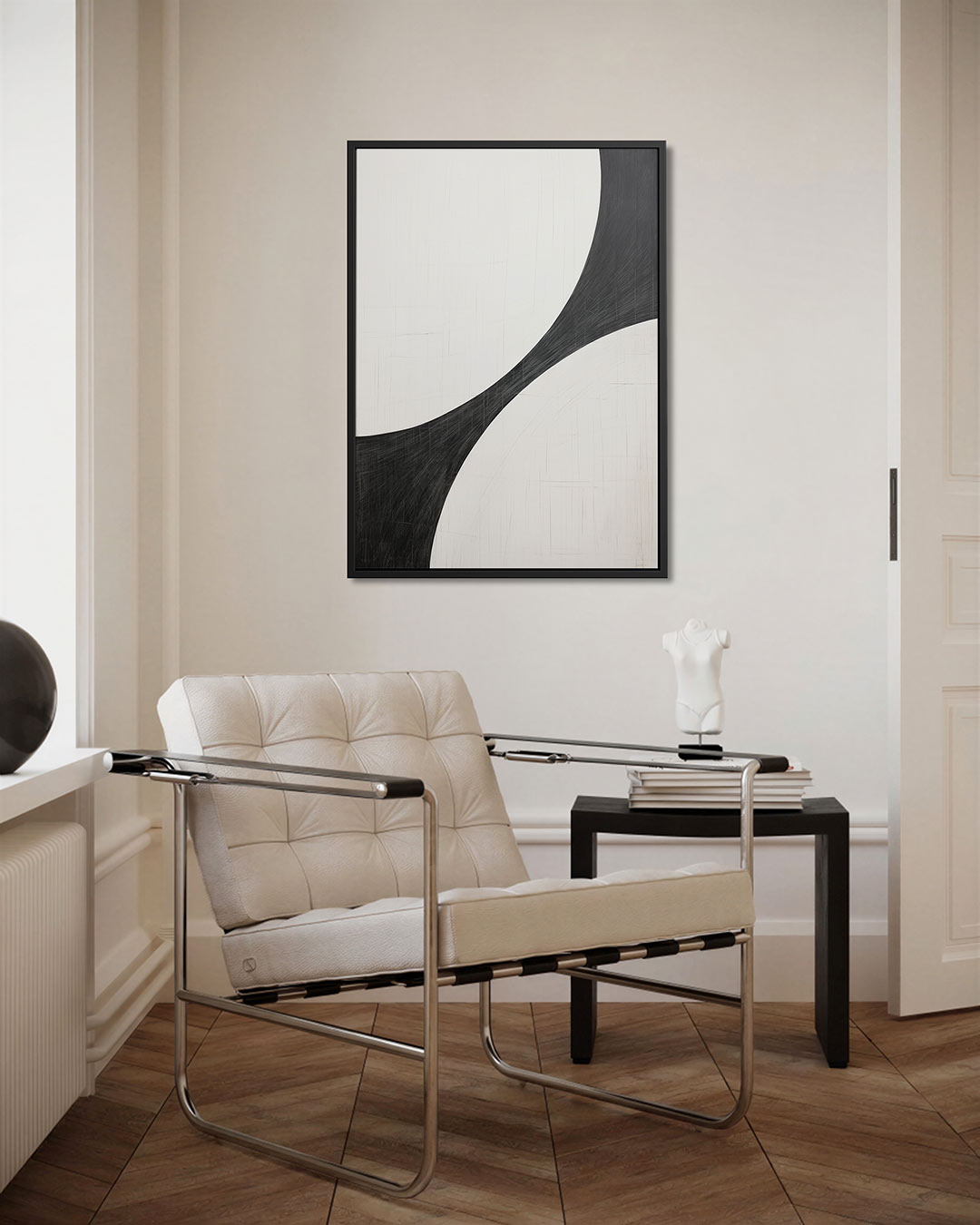 Krachtige krommen – staand wanddecoratie kunstwerk