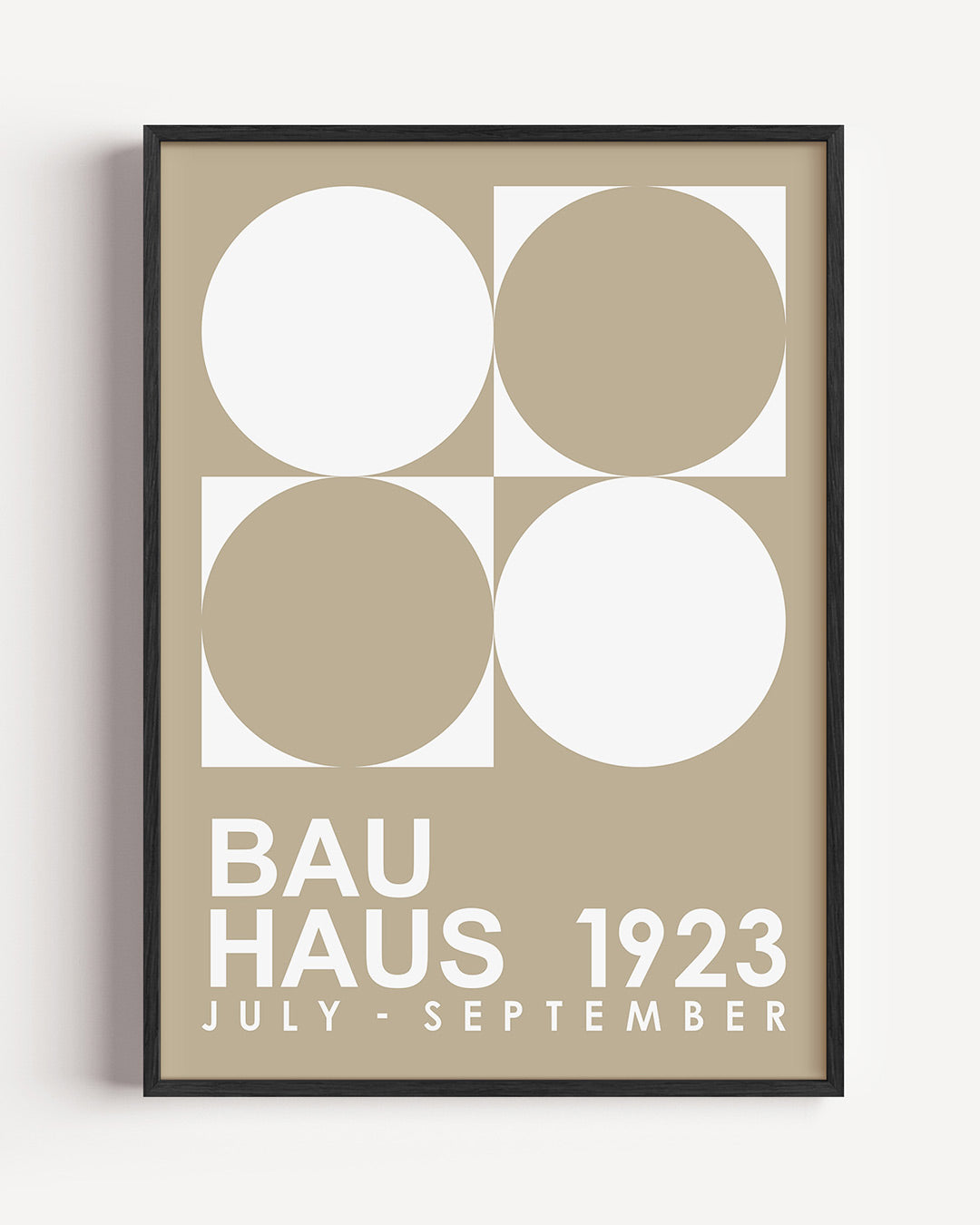 Cirkel en vierkant – staande Bauhaus poster als wanddecoratie
