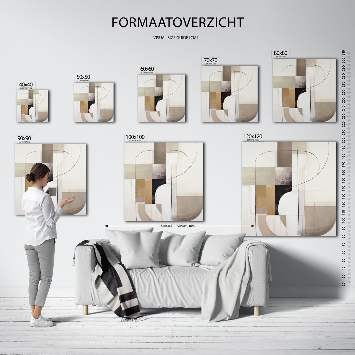 Abstracte vormen – vierkante muurposter met zachte abstracte vormen