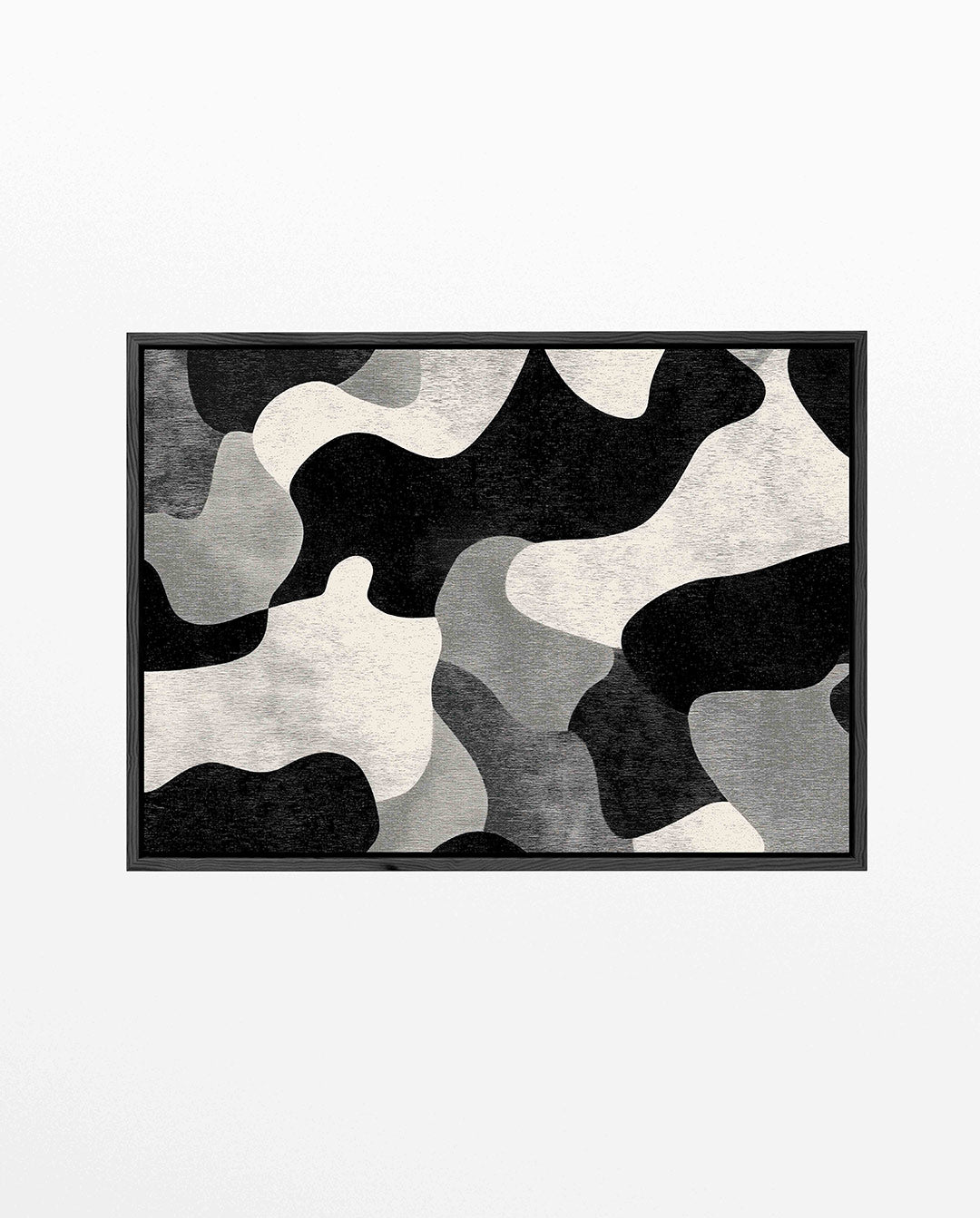 Organische vormen – Zwart – liggend abstract kunstwerk