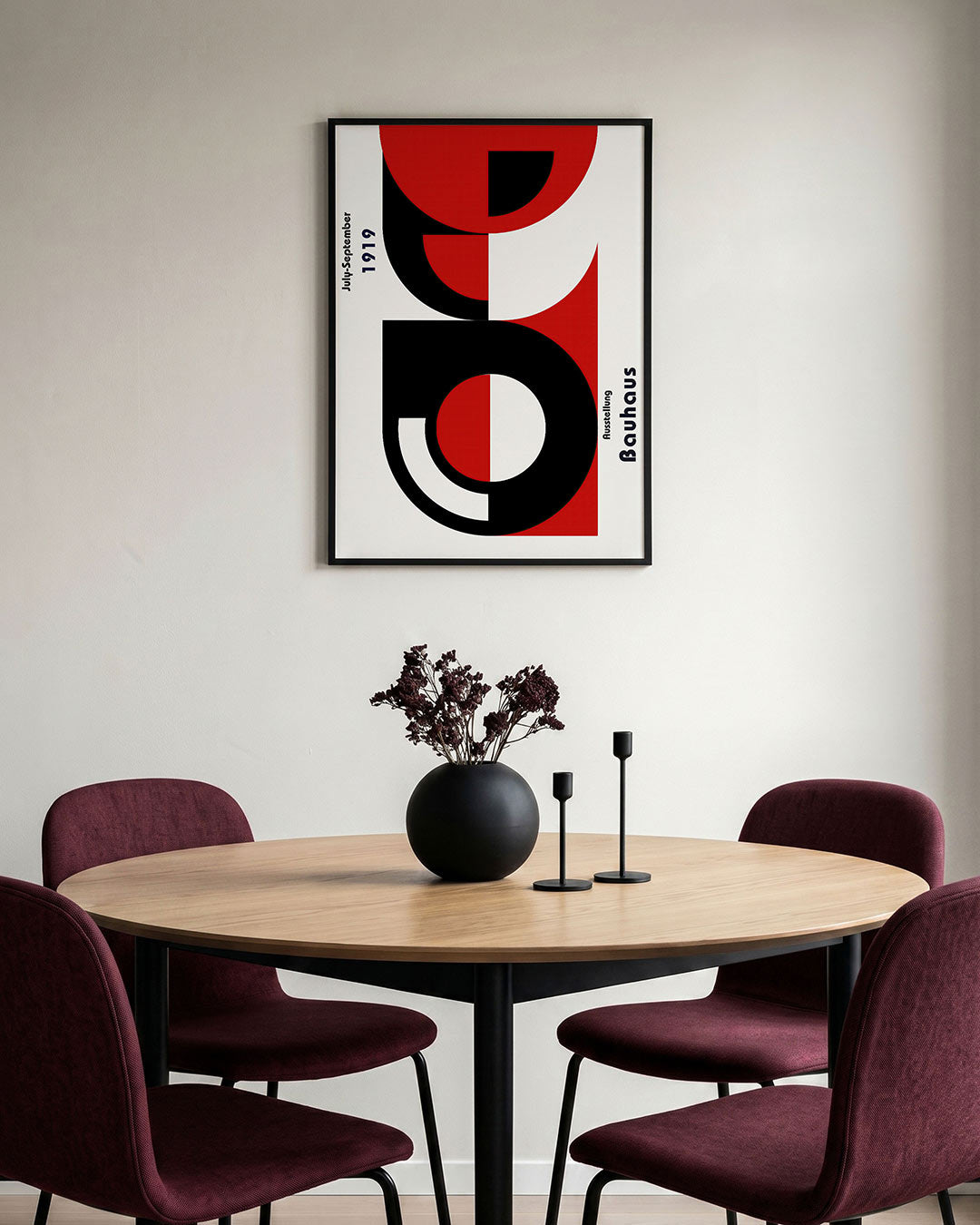 Vorm en balans – staande Bauhaus poster voor aan de muur