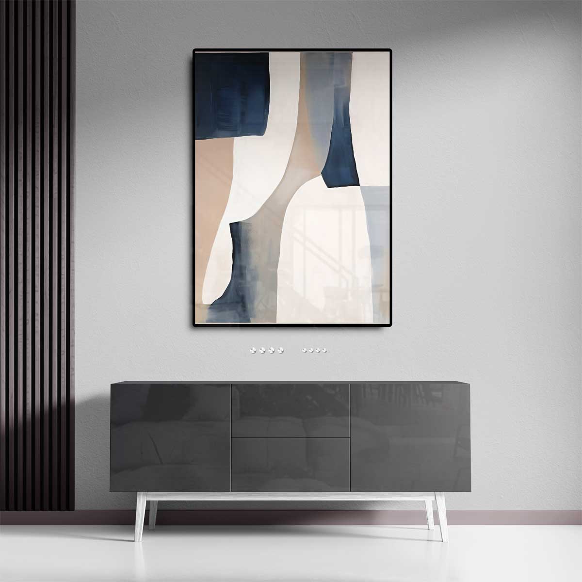 Subtiele Kleurencompositie – staande wandkunst voor woonkamer of interieur