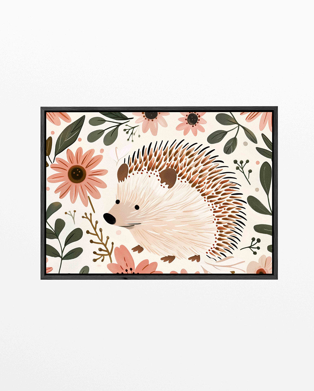 Egel en bloemen – liggend kinder kunstwerk