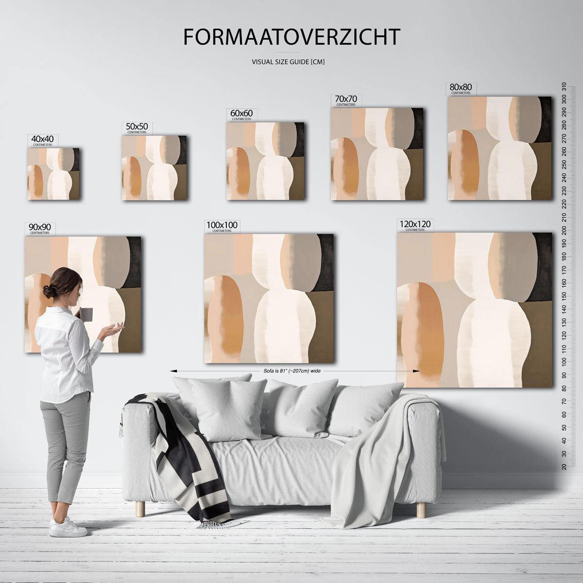 Abstracte vormen – vierkante muurposter met abstracte vormen