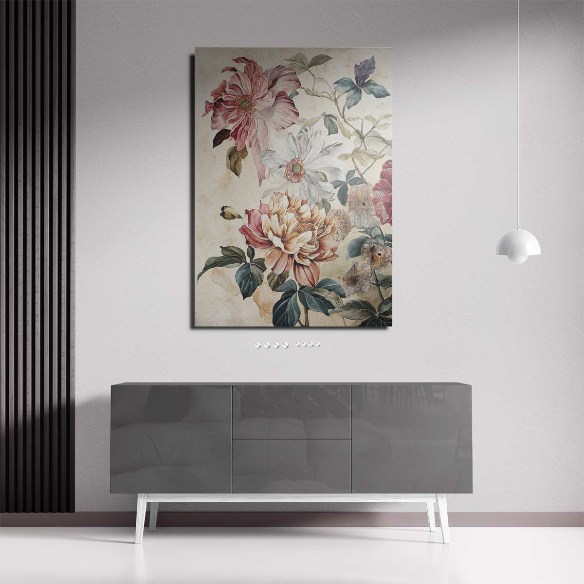 Bloemenpracht in Aquarel – staande wandkunst voor woonkamer of interieur