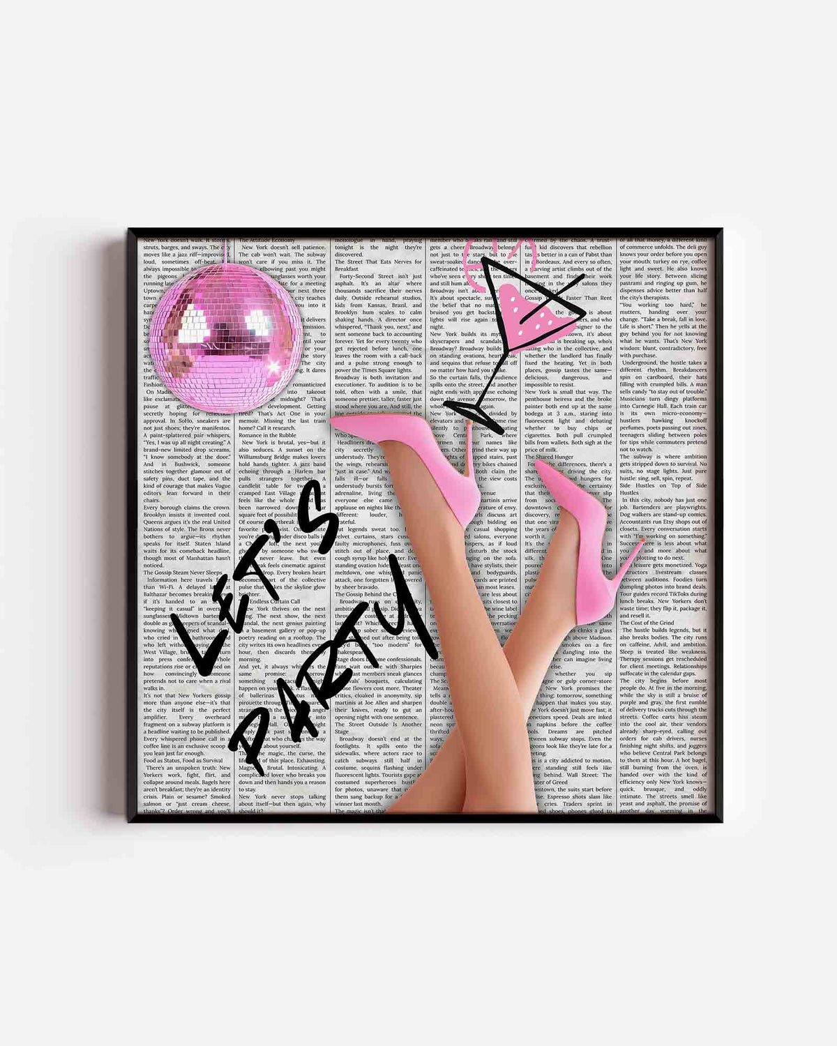 Feestelijke roze hakken – Pop Art vierkante poster als wanddecoratie