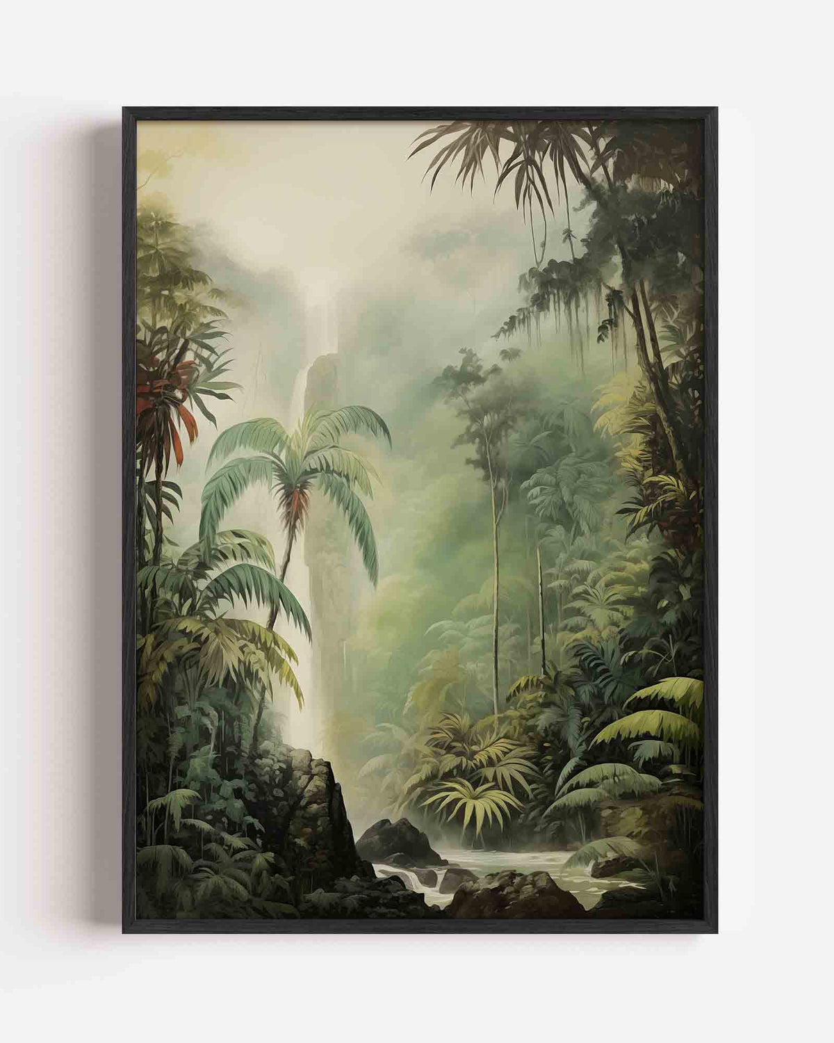 Waterval en jungle – jungle portret poster als wanddecoratie