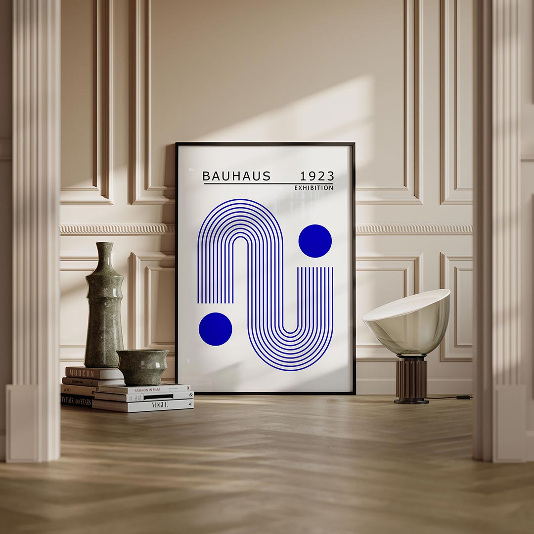Lijnen en cirkels – moderne Bauhaus wandkunst als poster