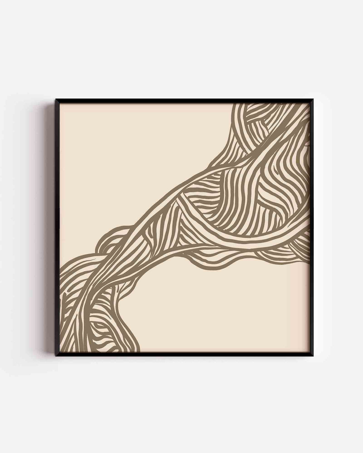 Organische lijnen – abstracte vierkante poster als wanddecoratie