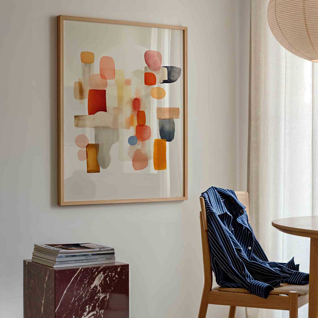 Abstracte vormen – kleurrijke illustratie poster in staand formaat