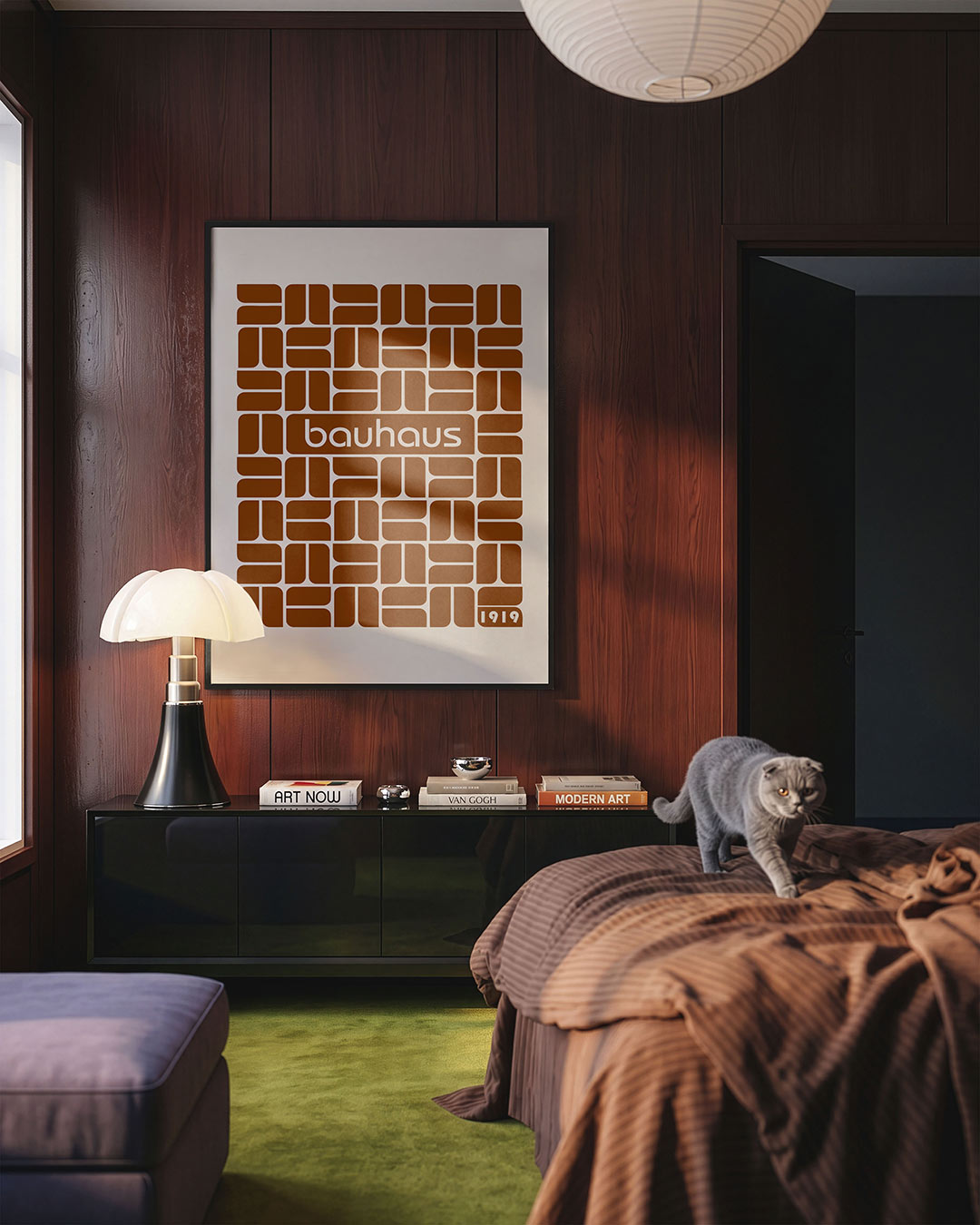 Vormritme en vlakverdeling – geometrische Bauhaus poster in staand formaat