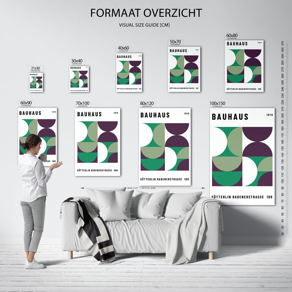 Vorm en kleur – geometrische poster in Bauhaus-stijl van WallArtistic