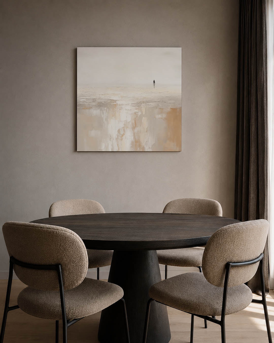 Abstract kunstwerk – tweede productweergave – een abstract kunstwerk met donkere tinten en een rustige visuele opbouw.