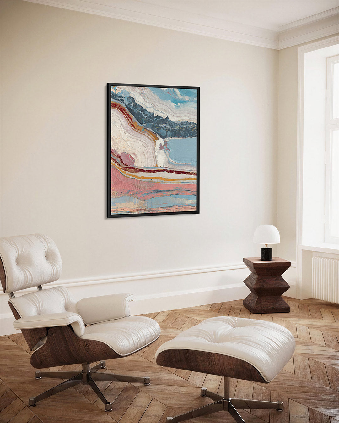 Golvende kleurencompositie – staand wanddecoratie kunstwerk
