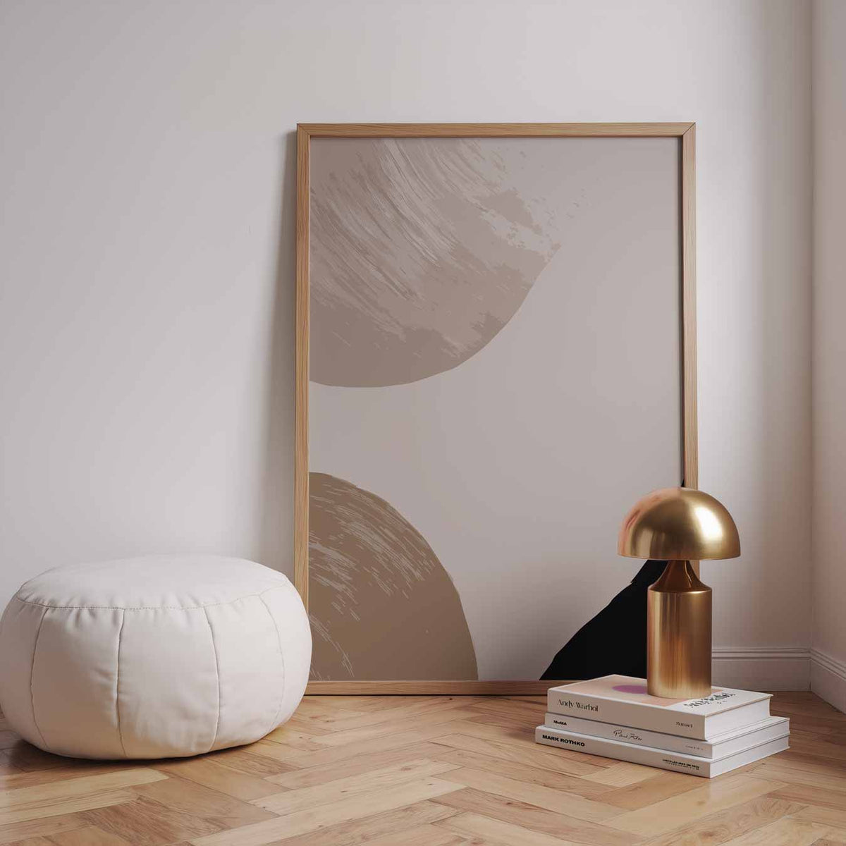 Abstracte Aardetinten – staande kleurrijke abstracte wanddecoratie van WallArtistic