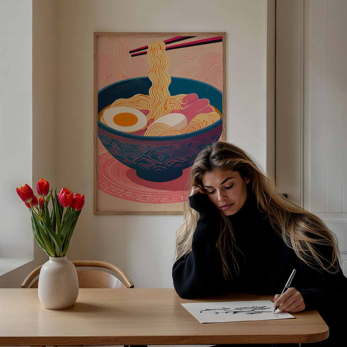 Ramen Liefhebbers – keuken portret poster, afbeelding 7