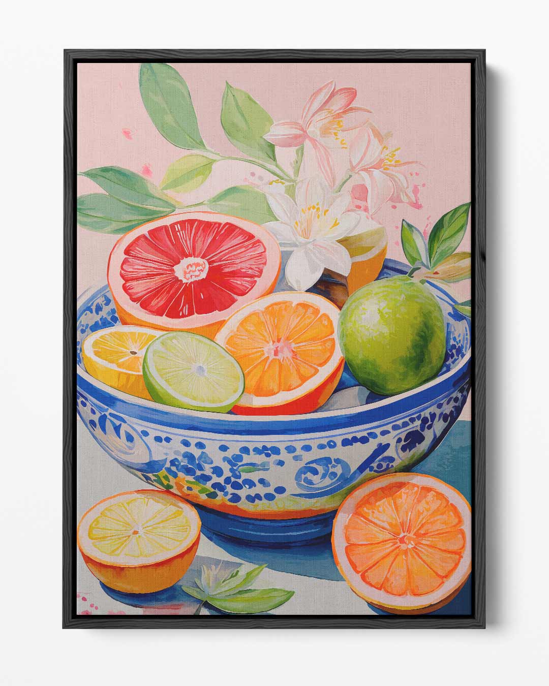 Kleurrijke Fruitige Schaal – portret kunstwerk als wanddecoratie