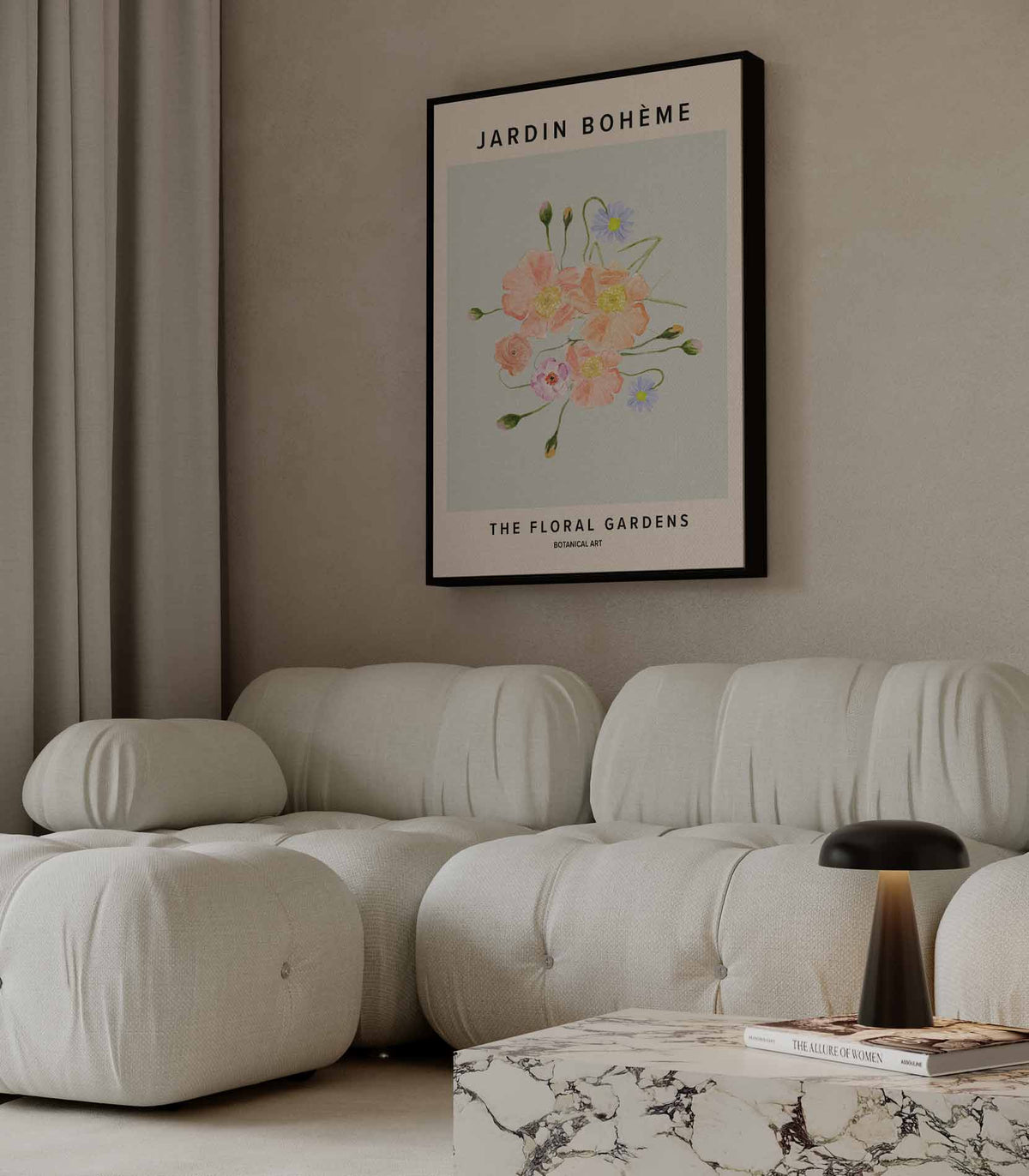 Bloeiende Bohemien Tuin – staande wandkunst voor woonkamer of interieur
