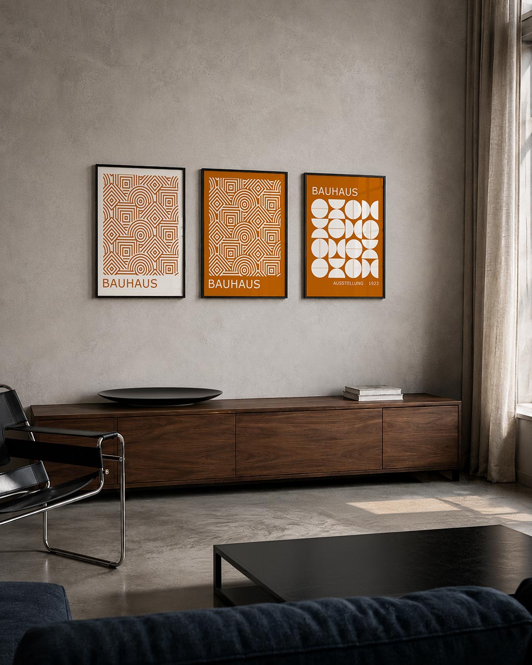 Lijnen en patronen posterset – tweede productweergave – deze posterset in drie delen toont een speels lijnenspel van