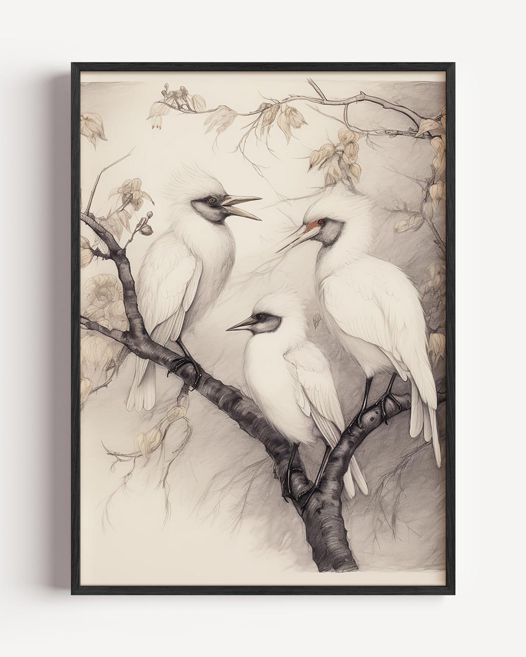 Elegante Vogel Illustratie – abstracte portret poster als wanddecoratie