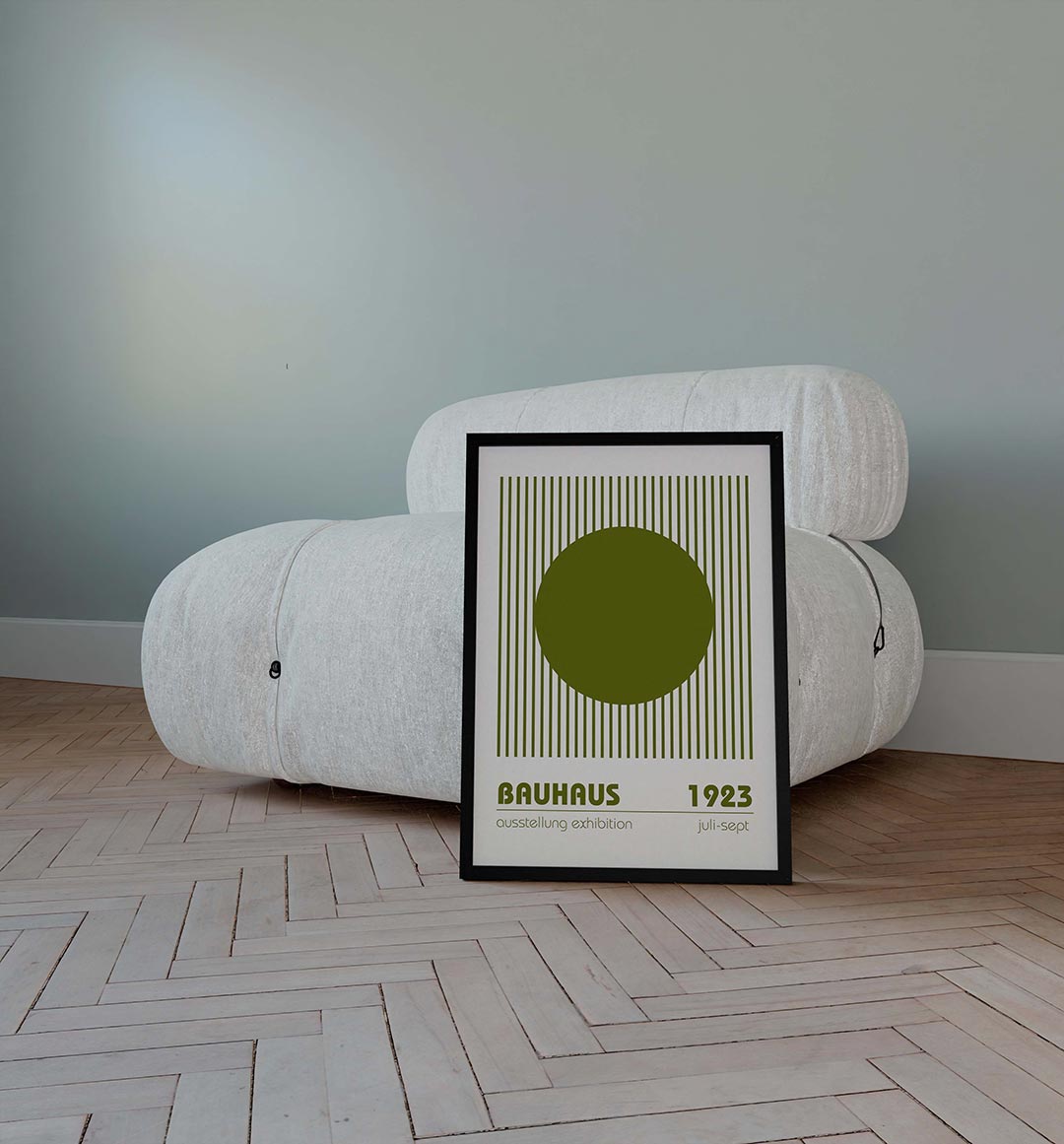 Cirkel en lijnen – geometrische poster in Bauhaus-stijl van WallArtistic