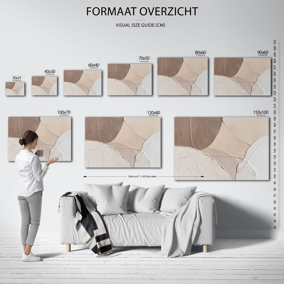 Abstracte vormen – liggende muurposter met abstracte vormen