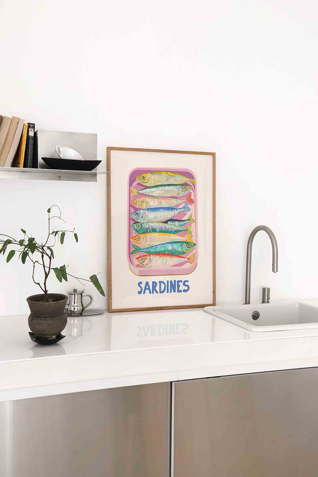 Sardines in blik – staande keuken wanddecoratie van WallArtistic