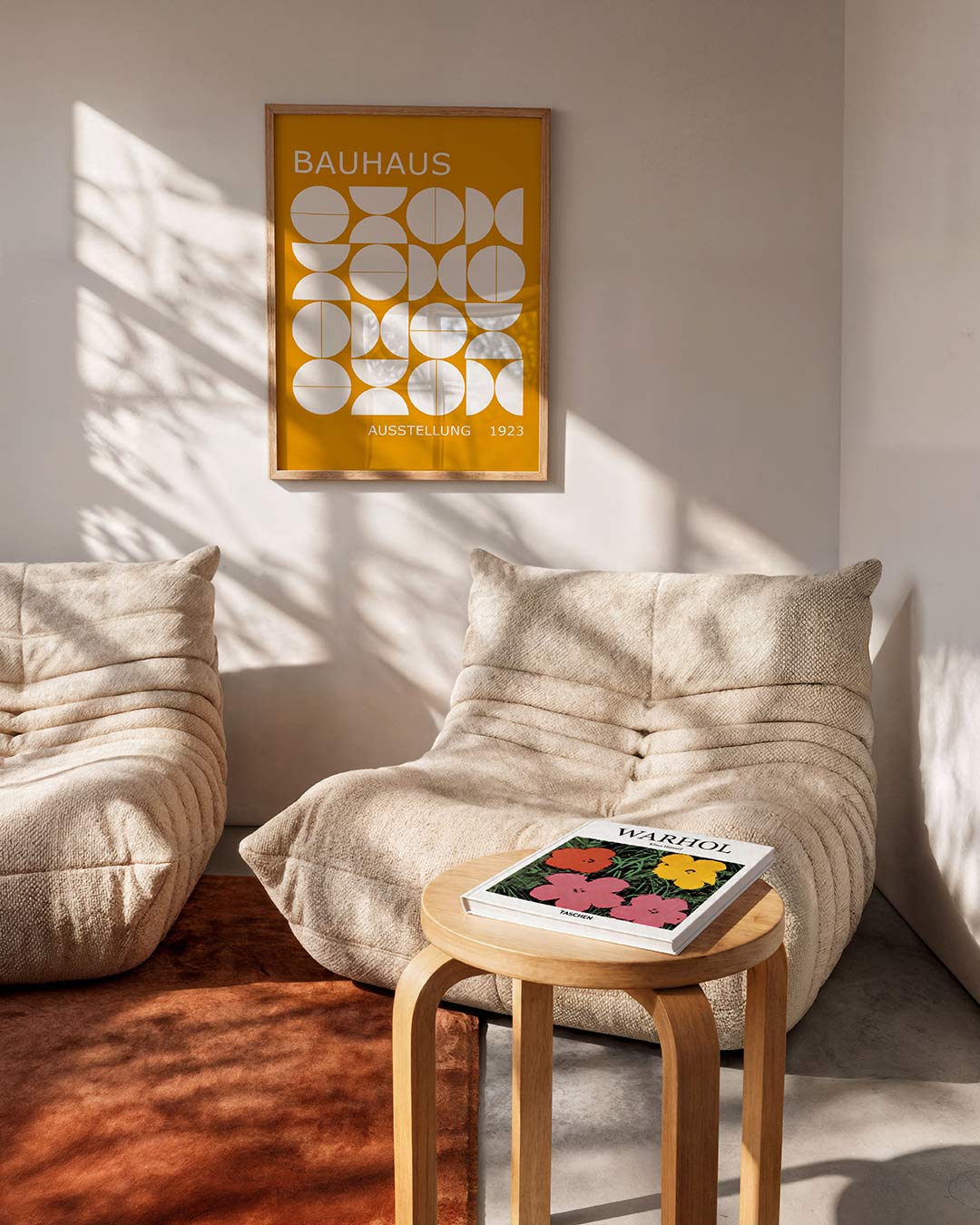 Vormritme en kleur – moderne Bauhaus wandkunst als poster