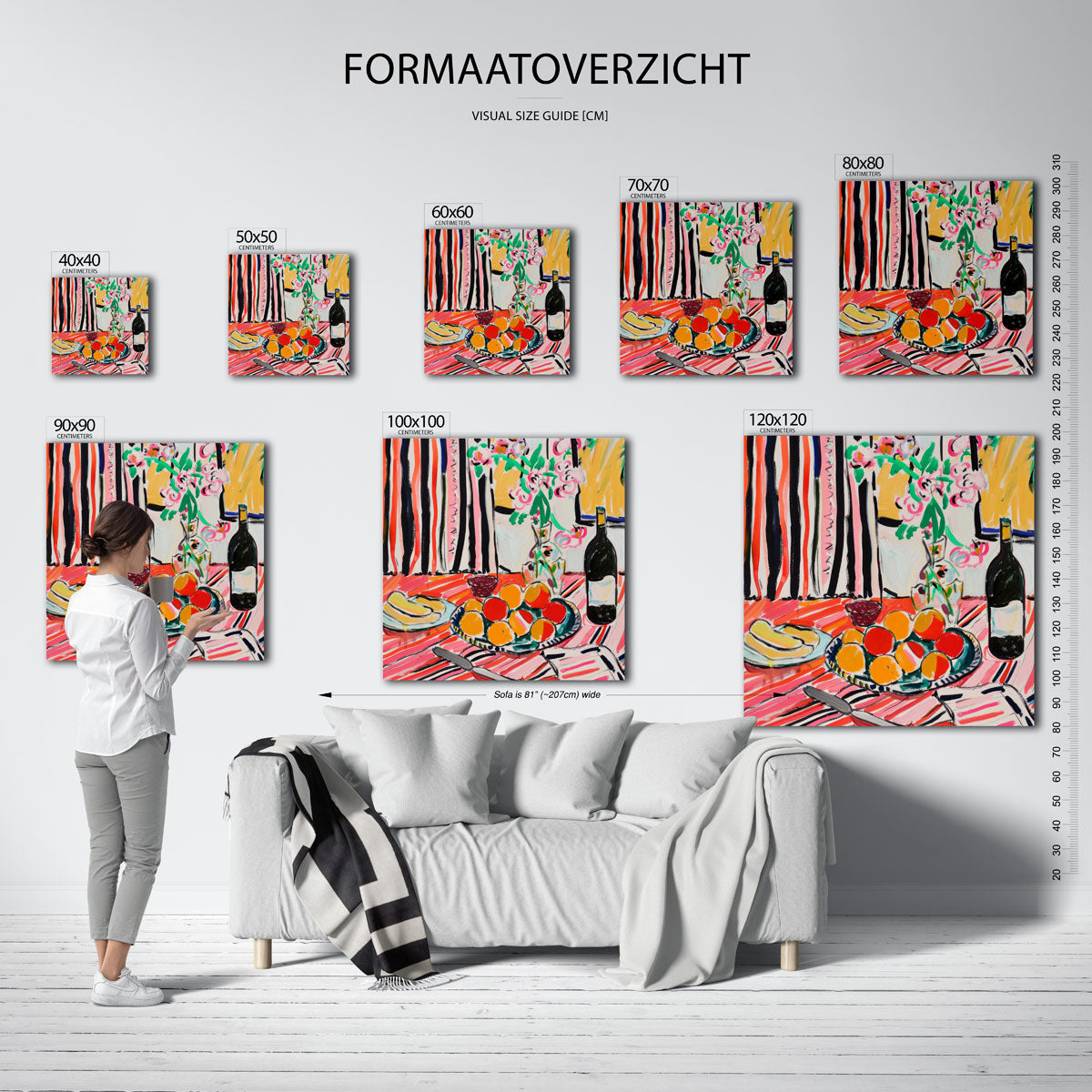 Fruit en bloemen – vierkante muurposter voor keuken of eethoek