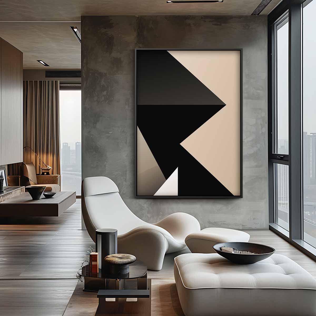 Moderne Schaduwspelen – canvas wanddecoratie in portret formaat