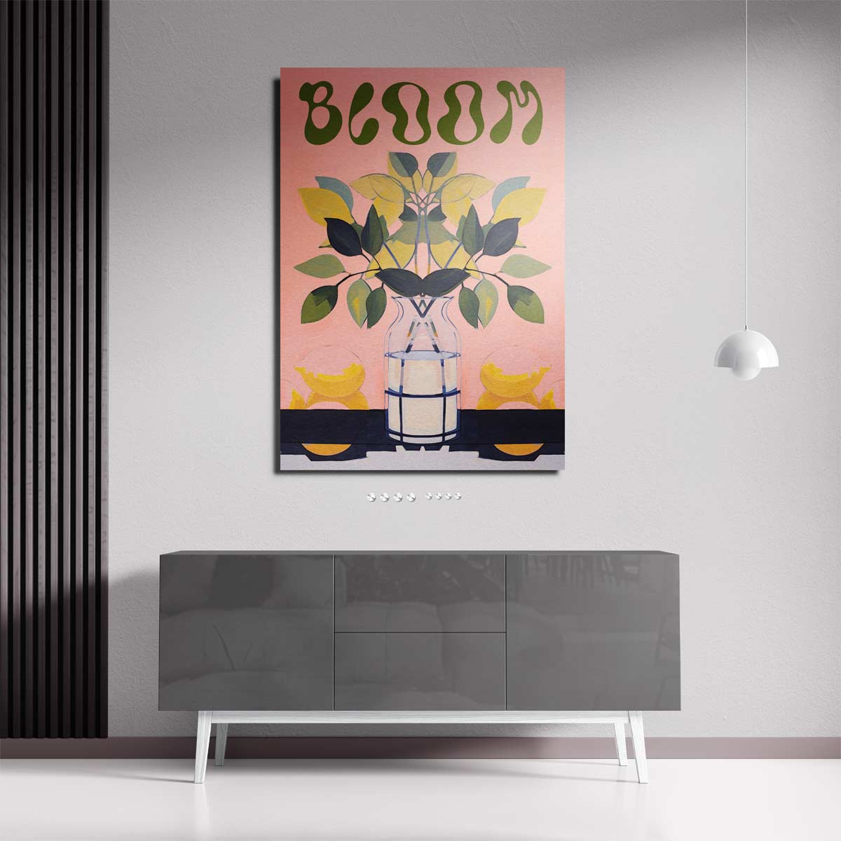 Bloemrijke Reflectie – staande wandkunst voor woonkamer of interieur